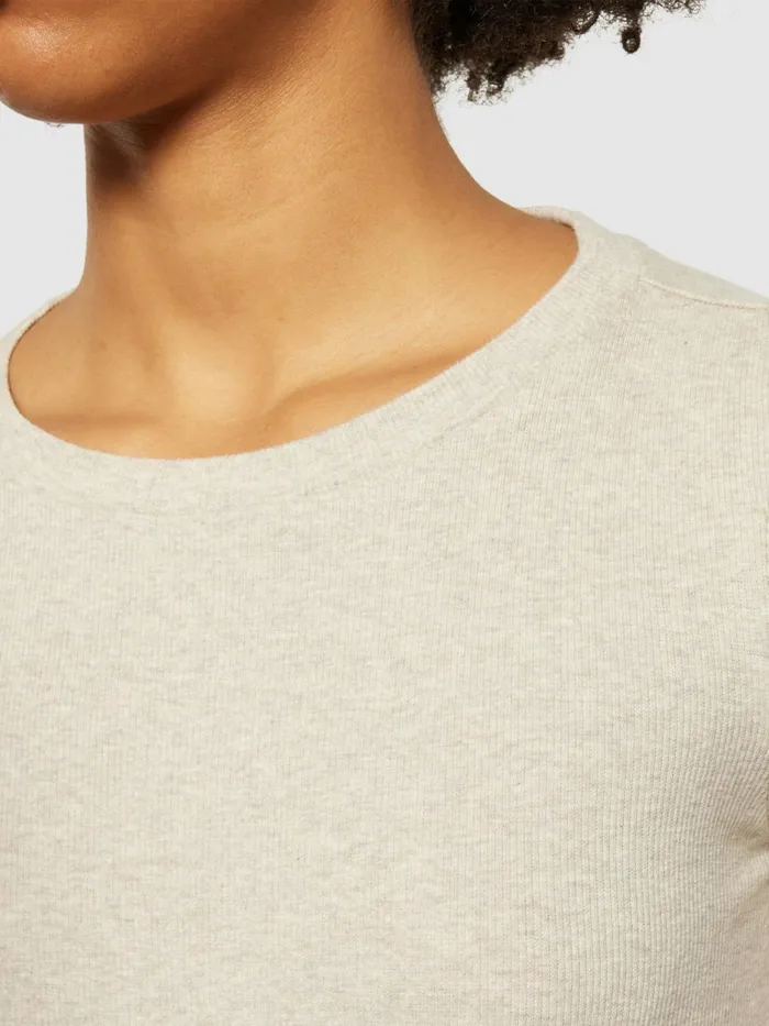 KnowledgeCotton Apparel TShirts And Tops Rib Scoop Neck Long Sleeved Gray Chateau Melange 8211 Women KnowledgeCotton Apparel TShirts And Tops Rib Scoop Neck Long Sleeved Gray Chateau Melange 8211 Women