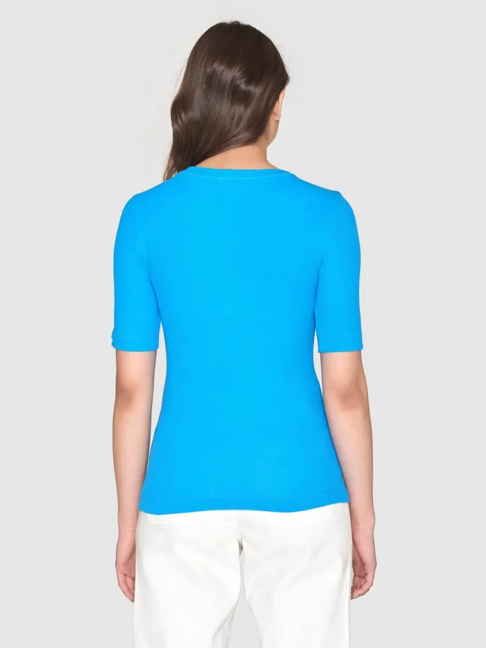 KnowledgeCotton Apparel TShirts And Tops Rib Tshirt Malibu Blue 8211 Women KnowledgeCotton Apparel TShirts And Tops Rib Tshirt Malibu Blue 8211 Women