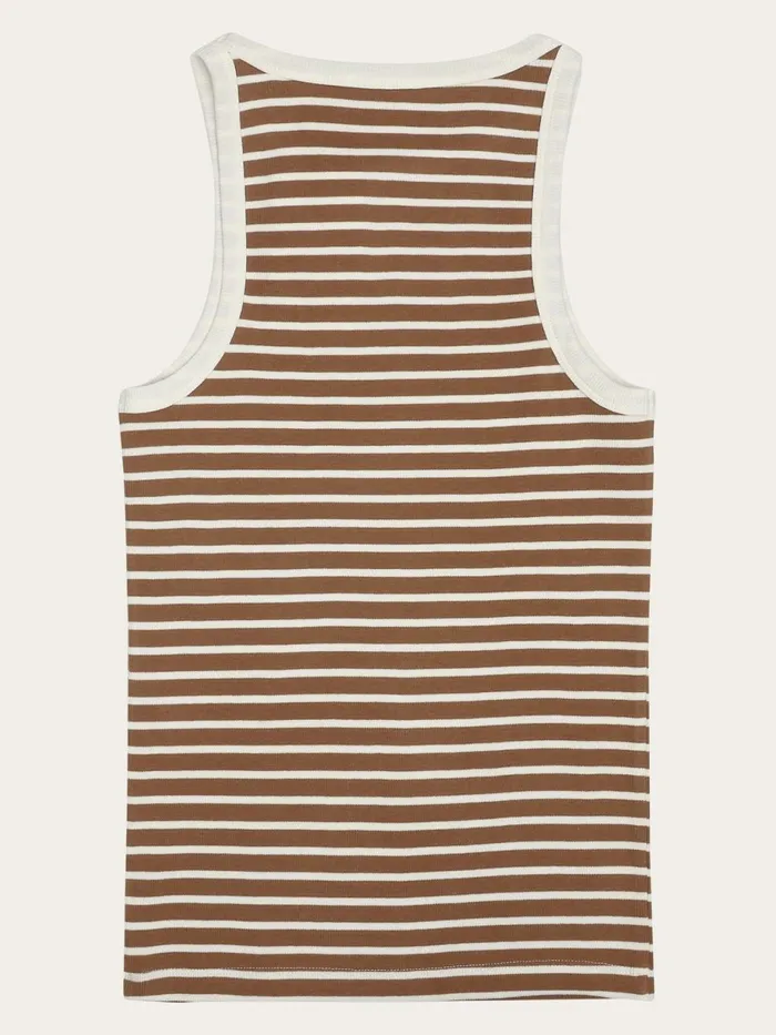 KnowledgeCotton Apparel TShirts And Tops Striped Racer Rib Top Dark Brown Stripe 8211 Women KnowledgeCotton Apparel TShirts And Tops Striped Racer Rib Top Dark Brown Stripe 8211 Women