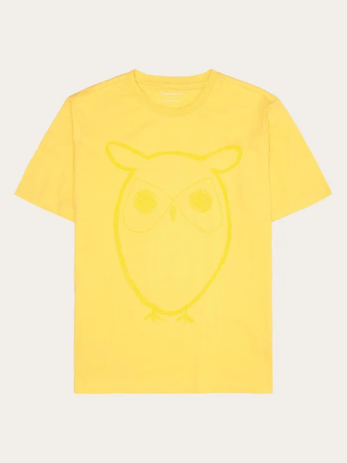 KnowledgeCotton Apparel TShirts Regular Big Owl Front Print Tshirt Gots 8211 Men KnowledgeCotton Apparel TShirts Regular Big Owl Front Print Tshirt Gots 8211 Men