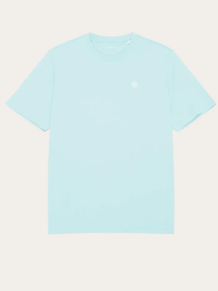 KnowledgeCotton Apparel TShirts Regular Fit Badge Tshirt Aquaesque 8211 Men