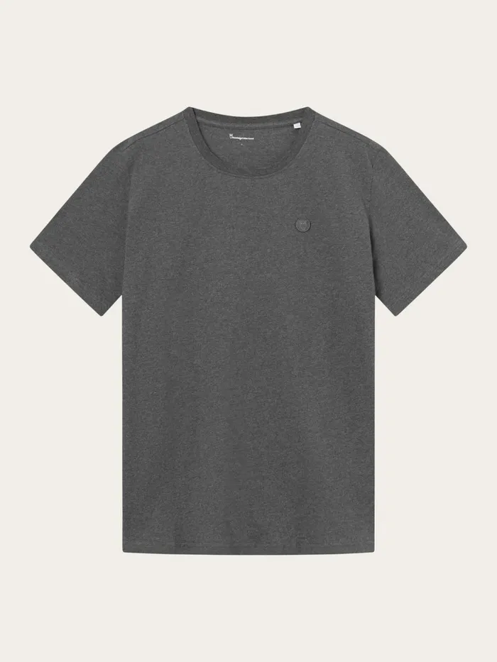 KnowledgeCotton Apparel TShirts Regular Fit Badge Tshirt Dark Grey Melange 8211 Men KnowledgeCotton Apparel TShirts Regular Fit Badge Tshirt Dark Grey Melange 8211 Men