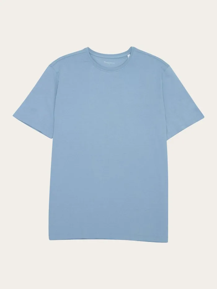 KnowledgeCotton Apparel TShirts Regular Fit Basic Tee Asley Blue 8211 Men