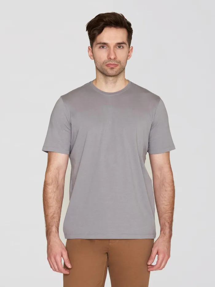 KnowledgeCotton Apparel TShirts Regular Fit Basic Tee Sharkskin 8211 Men KnowledgeCotton Apparel TShirts Regular Fit Basic Tee Sharkskin 8211 Men
