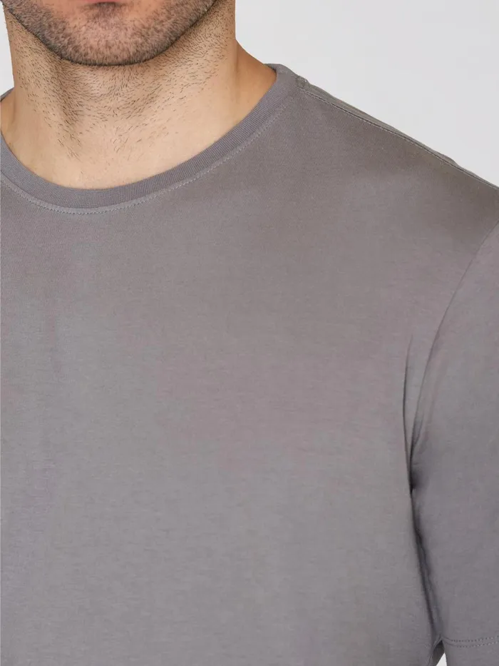 KnowledgeCotton Apparel TShirts Regular Fit Basic Tee Sharkskin 8211 Men KnowledgeCotton Apparel TShirts Regular Fit Basic Tee Sharkskin 8211 Men