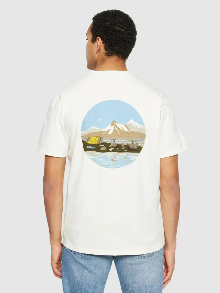 KnowledgeCotton Apparel TShirts Regular Fit Chill Camp Back Print Tshirt Regenerative Organic Certified 8211 Men KnowledgeCotton Apparel TShirts Regular Fit Chill Camp Back Print Tshirt Regenerative Organic Certified 8211 Men