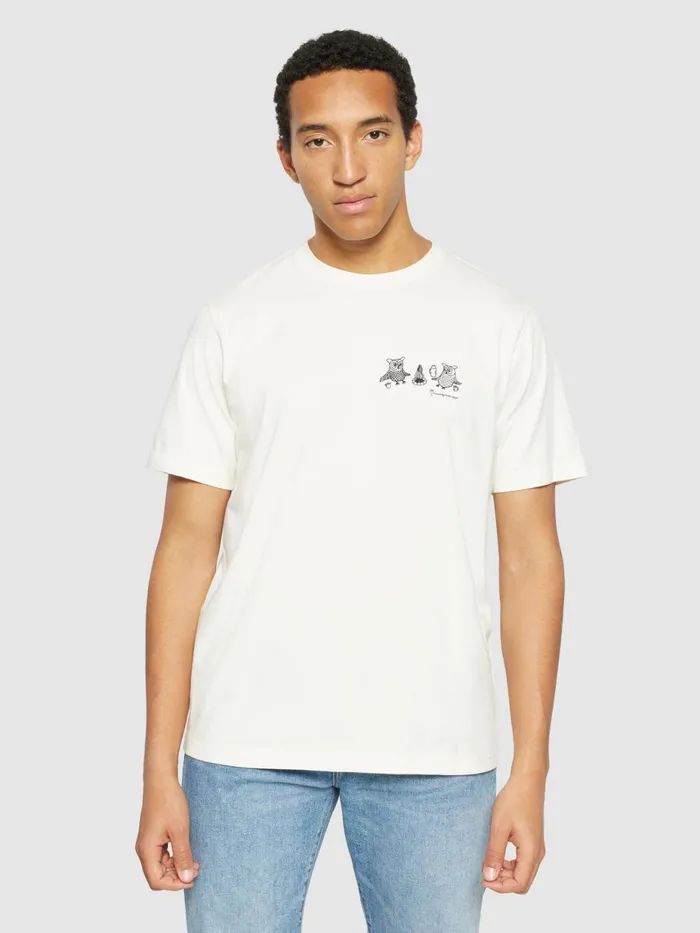 KnowledgeCotton Apparel TShirts Regular Fit Owl Trip Chest Print Tshirt Regenerative Organic Certified 8211 Men KnowledgeCotton Apparel TShirts Regular Fit Owl Trip Chest Print Tshirt Regenerative Organic Certified 8211 Men