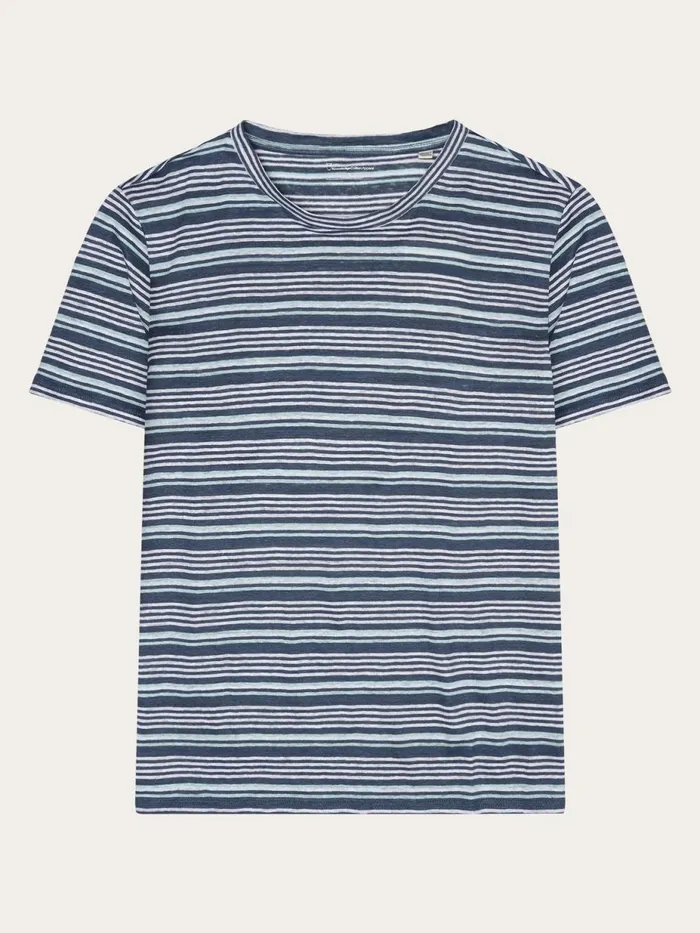 KnowledgeCotton Apparel TShirts Regular Linen Striped Tshirt Gotsvegan 8211 Men KnowledgeCotton Apparel TShirts Regular Linen Striped Tshirt Gotsvegan 8211 Men