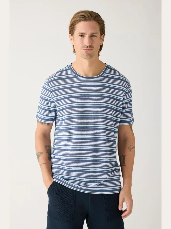 KnowledgeCotton Apparel TShirts Regular Linen Striped Tshirt Gotsvegan 8211 Men KnowledgeCotton Apparel TShirts Regular Linen Striped Tshirt Gotsvegan 8211 Men