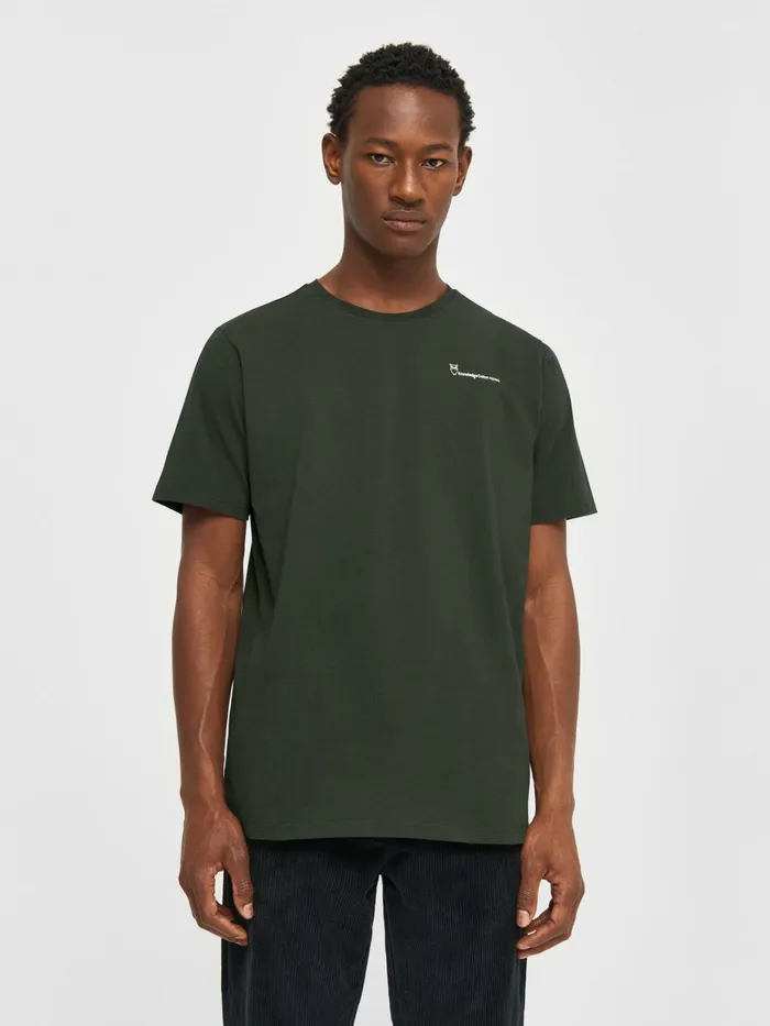 KnowledgeCotton Apparel TShirts Regular Trademark Chest Print Tshirt Forrest Night 8211 Men KnowledgeCotton Apparel TShirts Regular Trademark Chest Print Tshirt Forrest Night 8211 Men