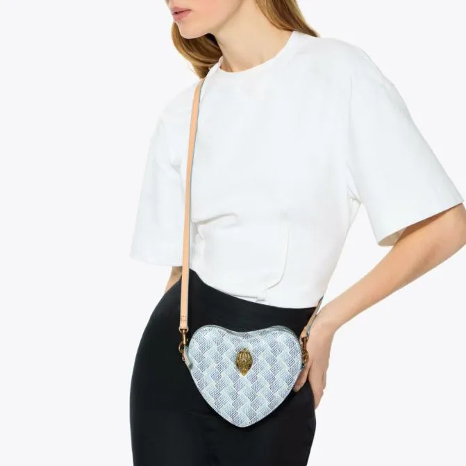 Kurt Geiger Crossbody Bags Camden Heart Cross Body Bag White Comb 8211 Women