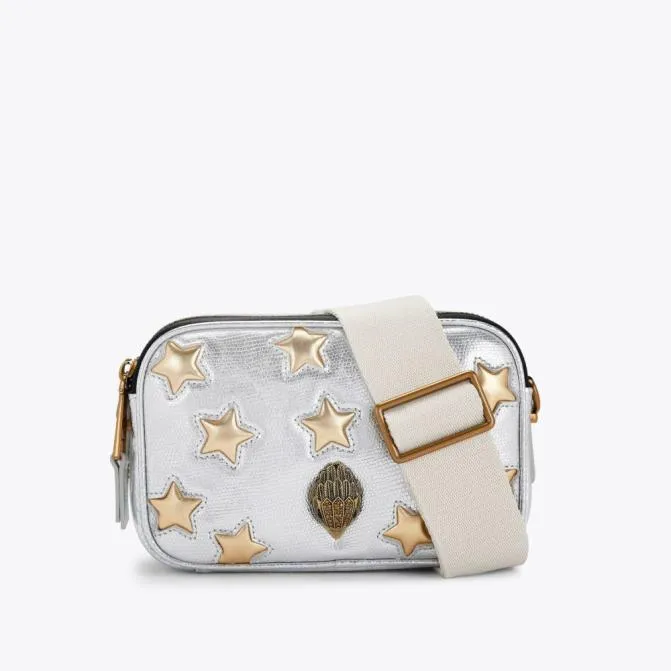 Kurt Geiger Crossbody Bags Dual Zip Star Kensington Camera Bag Silver Combination 8211 Women Kurt Geiger Crossbody Bags Dual Zip Star Kensington Camera Bag Silver Combination 8211 Women