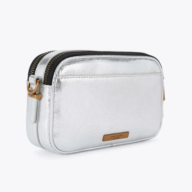 Kurt Geiger Crossbody Bags Dual Zip Star Kensington Camera Bag Silver Combination 8211 Women