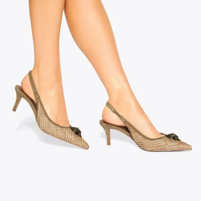 Kurt Geiger Heels Belgravia Sling Back Heel Beige Combination 8211 Women