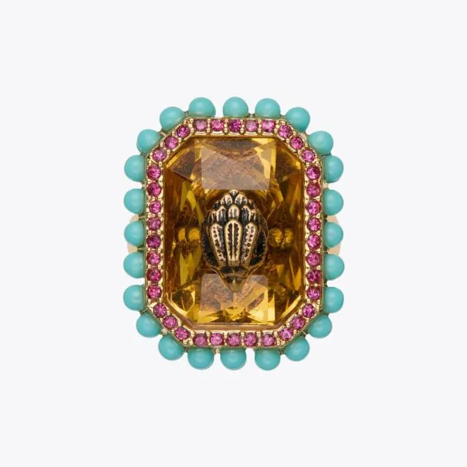 Kurt Geiger Jewelry Emerald Cocktail Ring Orange 8211 Women