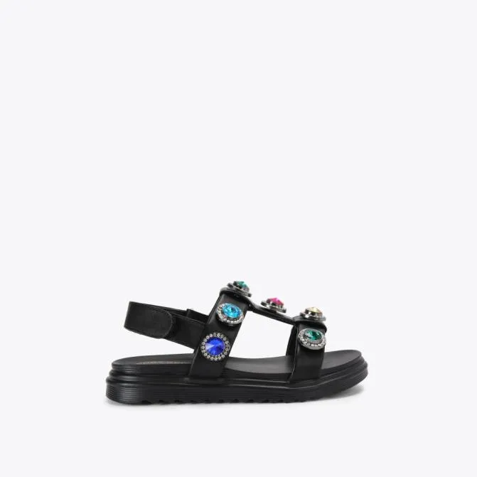Kurt Geiger Kids Mini Orson Crystal Sandal Black Combination 8211 Women