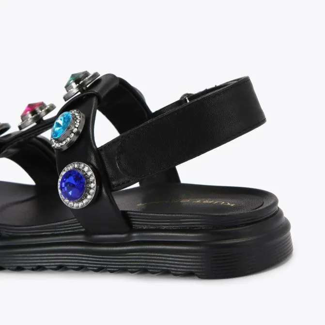 Kurt Geiger Kids Mini Orson Crystal Sandal Black Combination 8211 Women