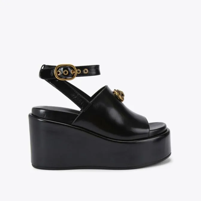 Kurt Geiger Sandals Chelsea Chunky Wedge Heel Black 8211 Women