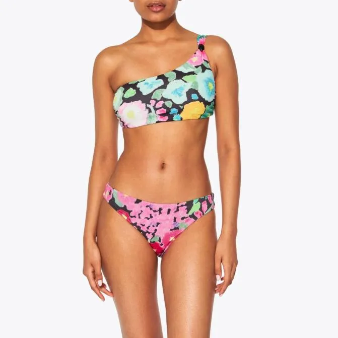 Kurt Geiger Swim Kensington Asymmetric Top Black Red 8211 Women