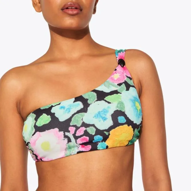 Kurt Geiger Swim Kensington Asymmetric Top Black Red 8211 Women