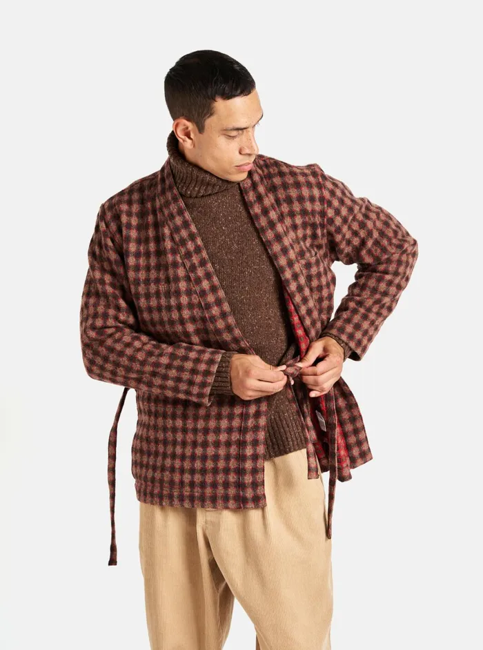 Kyoto Work Jacket In Brown Wool Alpaca Mix Men Universal Works Overshirts