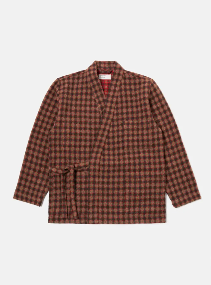 Kyoto Work Jacket In Brown Wool Alpaca Mix Men Universal Works Overshirts