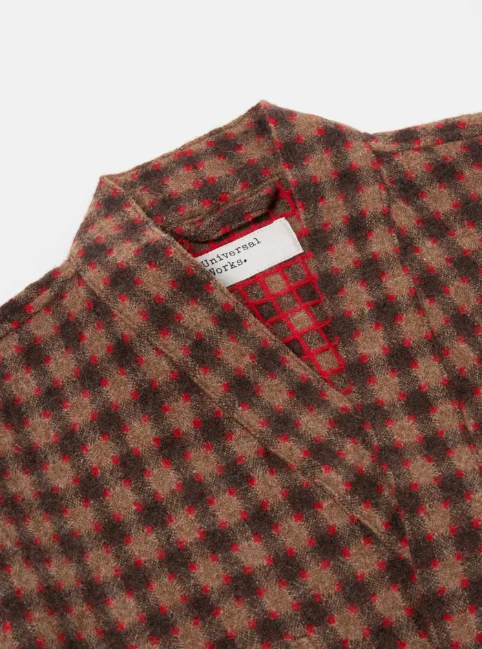 Kyoto Work Jacket In Brown Wool Alpaca Mix Men Universal Works Overshirts