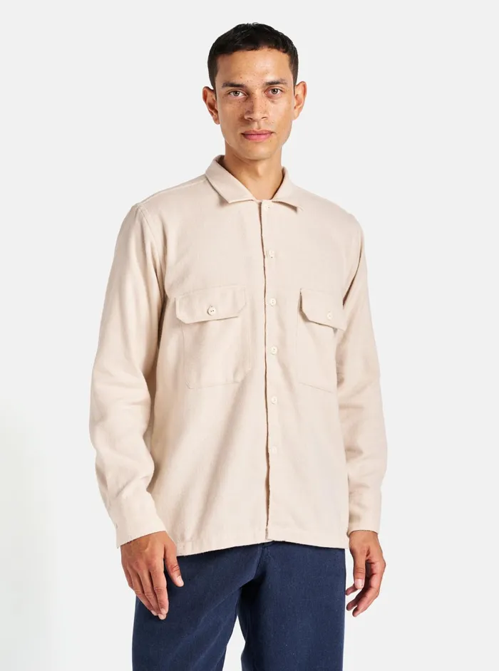 LS Utility Shirt In Ecru Alaska Cotton Men Universal Works Overshirts