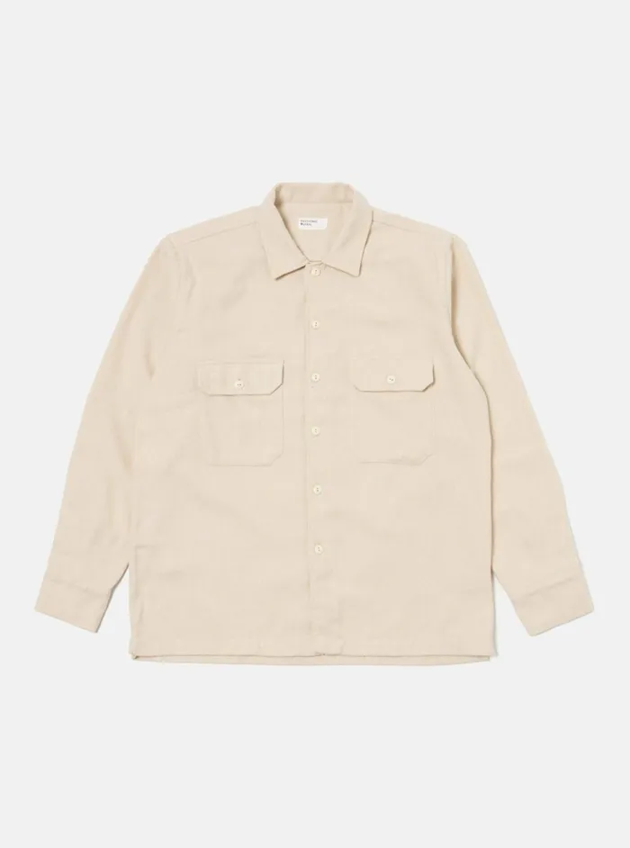 LS Utility Shirt In Ecru Alaska Cotton Men Universal Works Overshirts