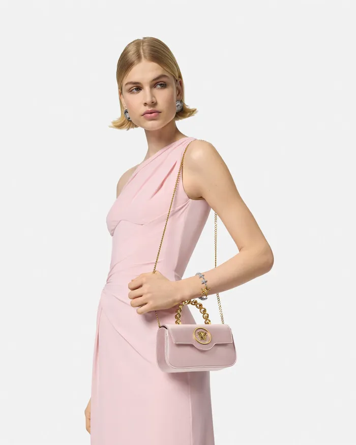 La Medusa Women Versace La Medusa Satin Mini Bag Light Pink