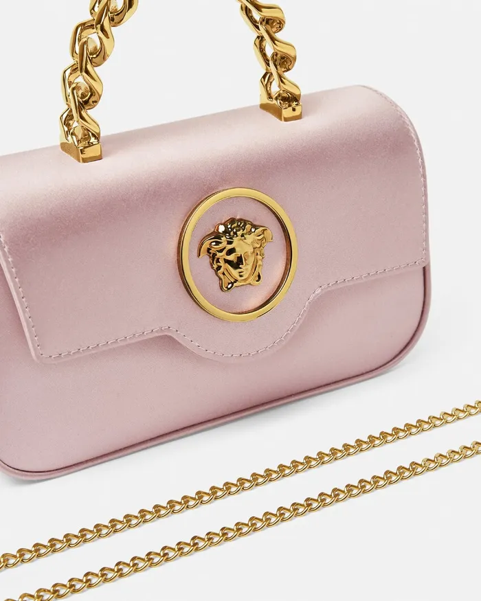 La Medusa Women Versace La Medusa Satin Mini Bag Light Pink