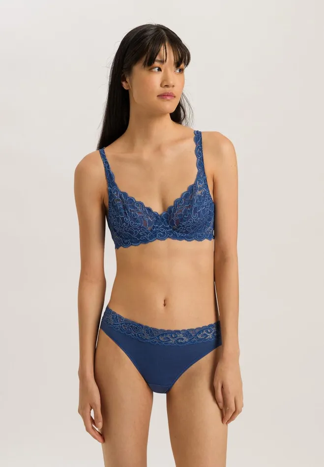 Lace Underwire Bra True Navy Women HANRO Underwire Bras