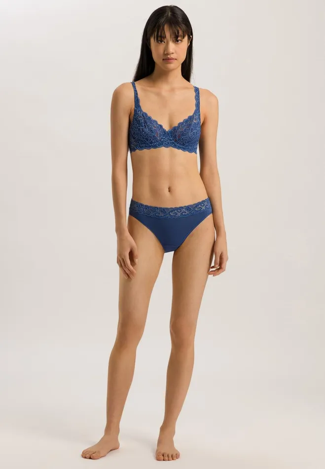 Lace Underwire Bra True Navy Women HANRO Underwire Bras