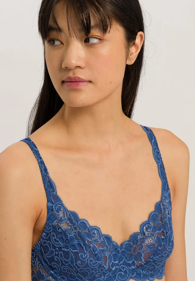 Lace Underwire Bra True Navy Women HANRO Underwire Bras