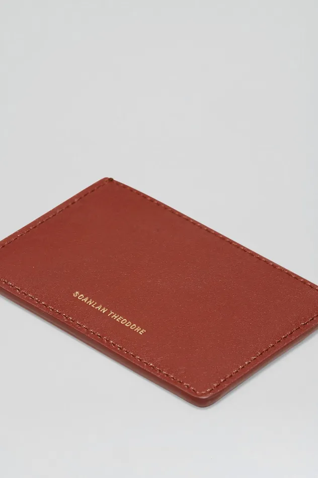 Leather Scanlan Theodore Women FLAT CARD HOLDER COGNAC Leather Scanlan Theodore Women FLAT CARD HOLDER COGNAC
