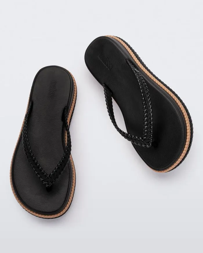 Leblon Blackbeige Women Melissa Flip Flops