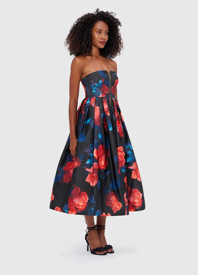 LEO LIN Dresses and Jumpsuits Women Norine Bustier Midi Dress 8211 Rose Print