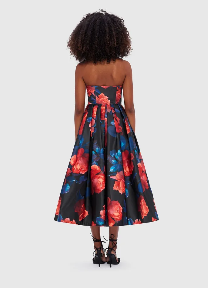 LEO LIN Dresses and Jumpsuits Women Norine Bustier Midi Dress 8211 Rose Print
