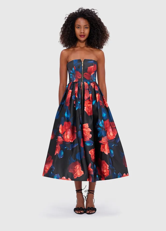 LEO LIN Dresses and Jumpsuits Women Norine Bustier Midi Dress 8211 Rose Print
