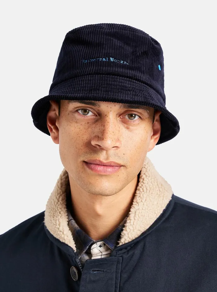 Lewis Hat In Navy Brisbane Cord Men Universal Works Hats
