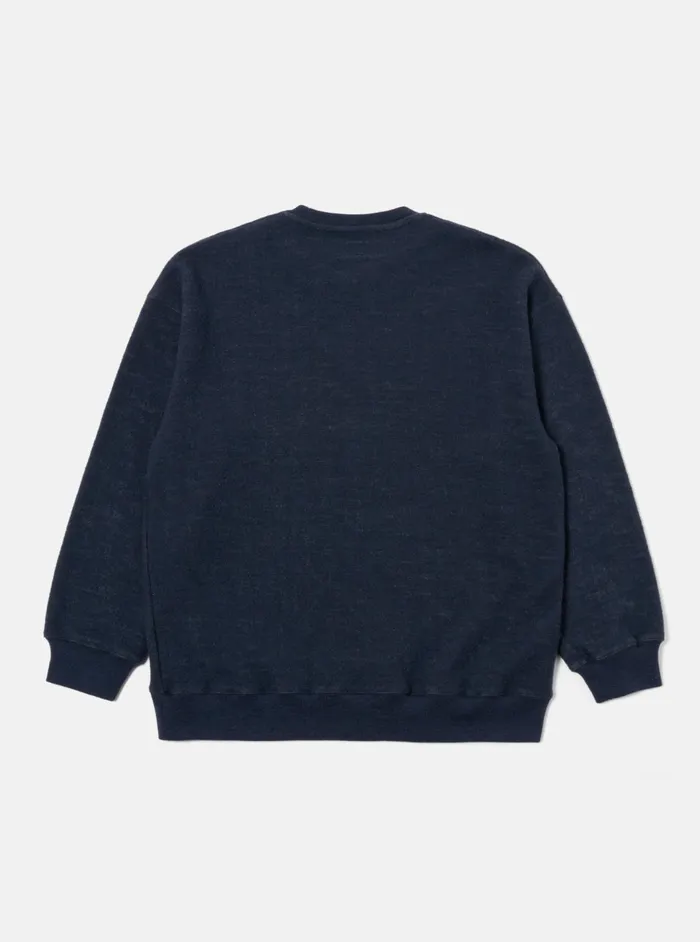 Loose Sweatshirt In Navy Soft Wool Cotton Knit Men Universal Works Sweatshirts