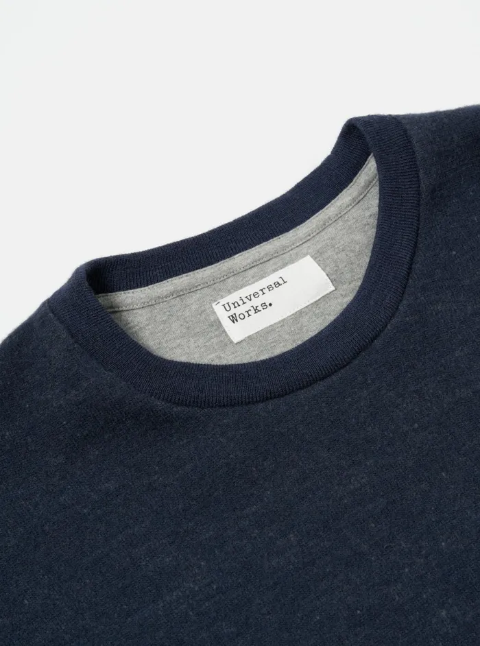 Loose Sweatshirt In Navy Soft Wool Cotton Knit Men Universal Works Sweatshirts