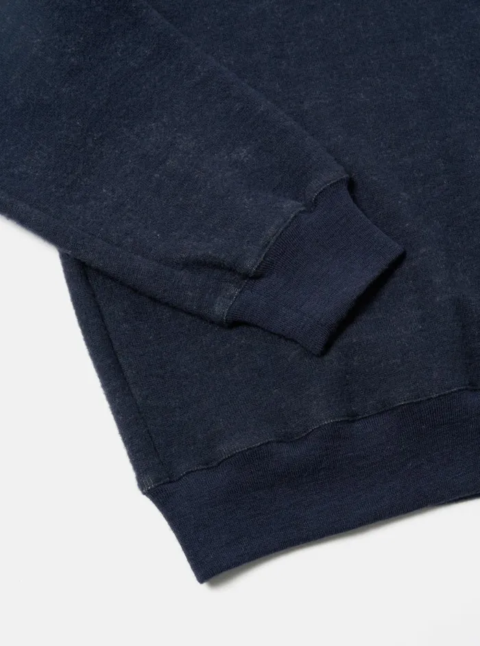 Loose Sweatshirt In Navy Soft Wool Cotton Knit Men Universal Works Sweatshirts