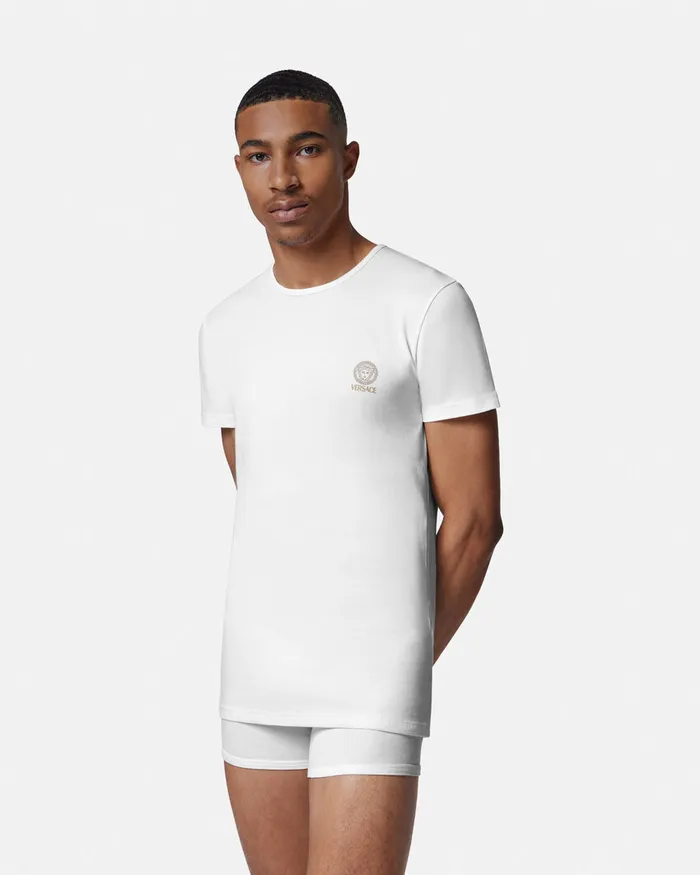 Loungewear and Pajamas Men Versace Medusa Undershirt 2Pack White