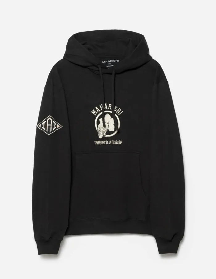 Maharishi Hooded Sweats 1102 Kamon Hooded Sweat Black 8211 Men