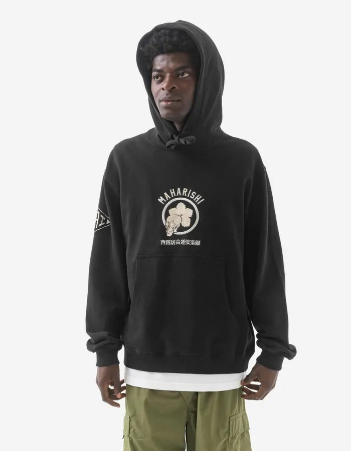 Maharishi Hooded Sweats 1102 Kamon Hooded Sweat Black 8211 Men