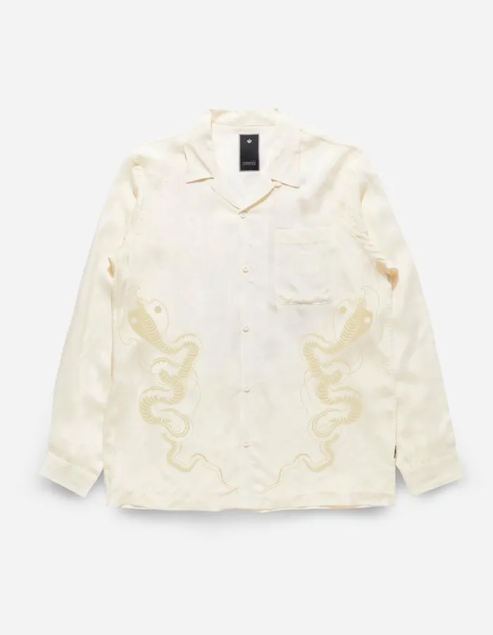 Maharishi Long Sleeve Shirts 6121 Year Of The Snake Cupro Shirt Ecru 8211 Men Maharishi Long Sleeve Shirts 6121 Year Of The Snake Cupro Shirt Ecru 8211 Men