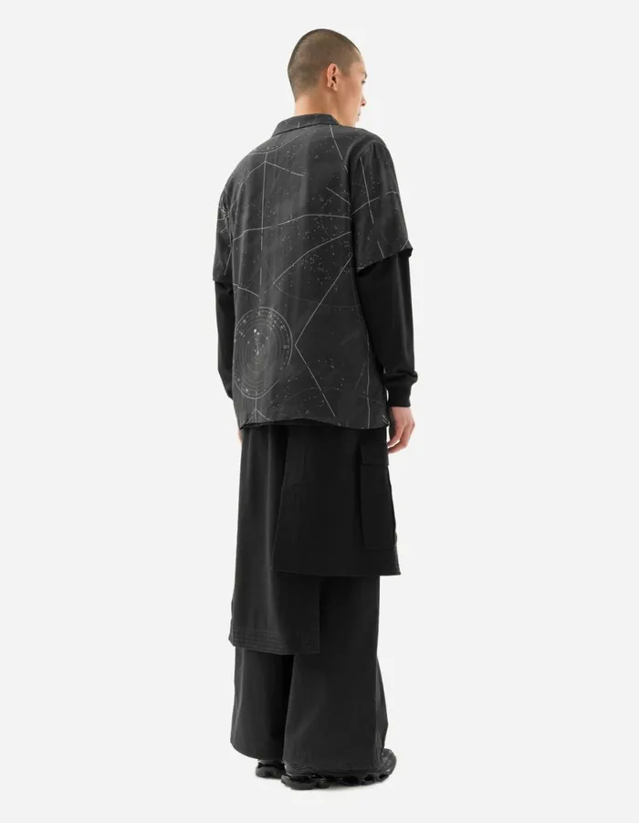 Maharishi Short Sleeve Shirts 1455 Celeste Camp Collar Shirt Black 8211 Men