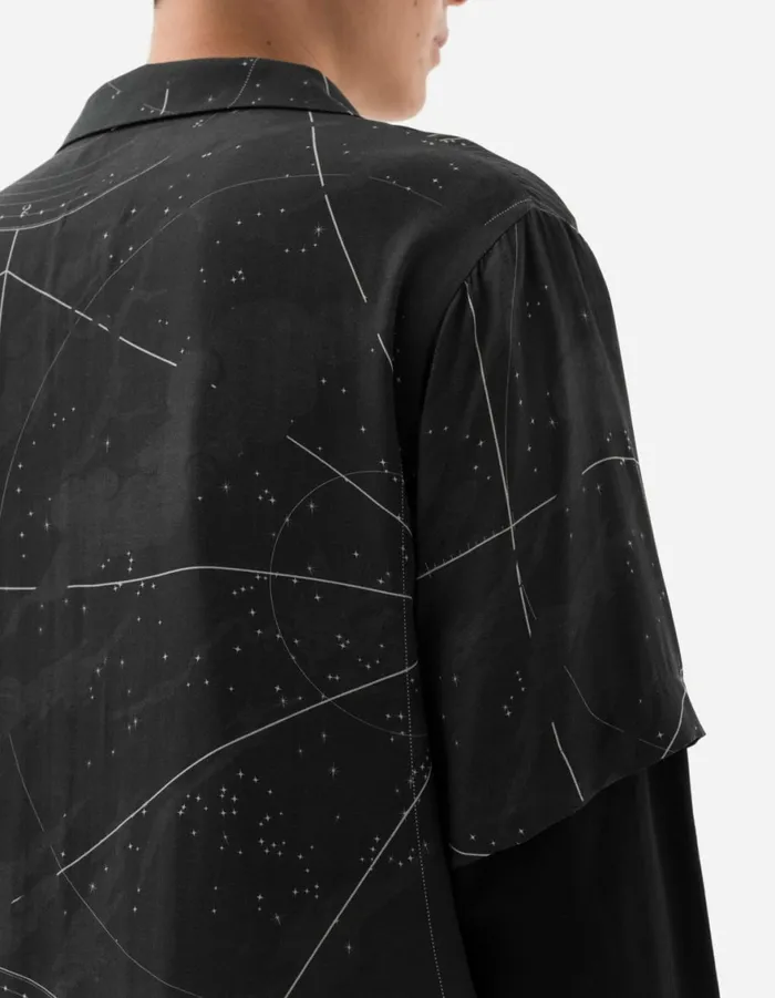 Maharishi Short Sleeve Shirts 1455 Celeste Camp Collar Shirt Black 8211 Men