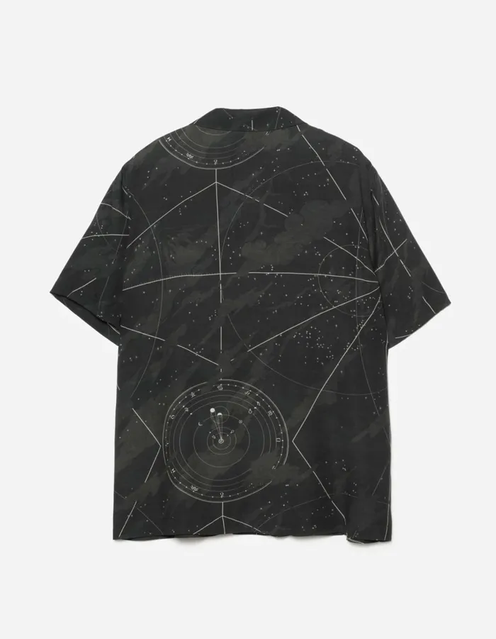 Maharishi Short Sleeve Shirts 1455 Celeste Camp Collar Shirt Black 8211 Men
